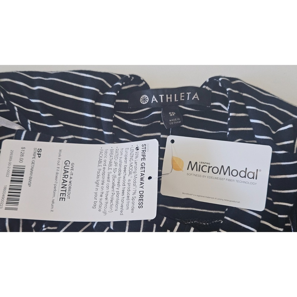 NWT Striped Gateway Tank Maxi Dress Size PS Black White Sleeveless Twist Back - Picture 5 of 5